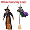 Хэллоуинская анимированная говорящая ведьма с красными глазами, управляемая голосом, реквизит для дома с привидениями, украшение для дома ужасов