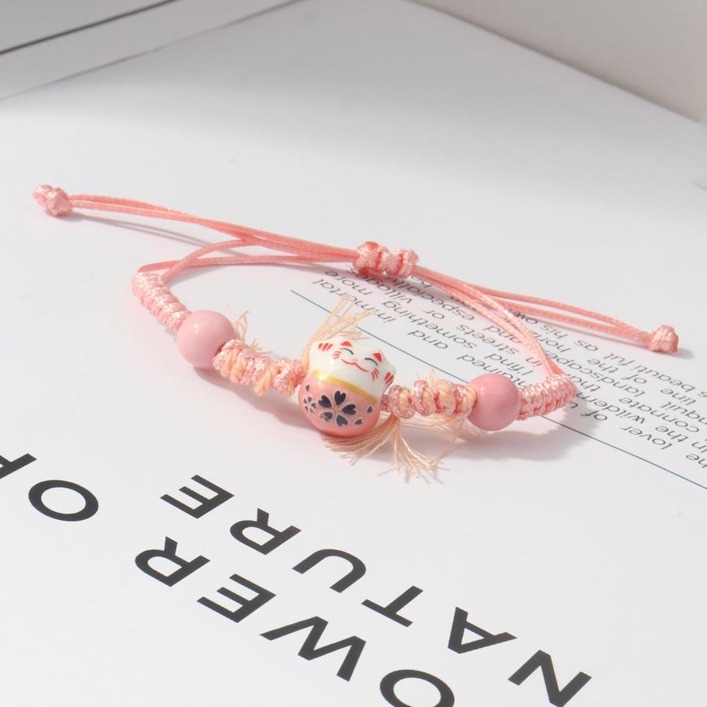 Плетеный браслет Lucky Cat Candy Color для женщин