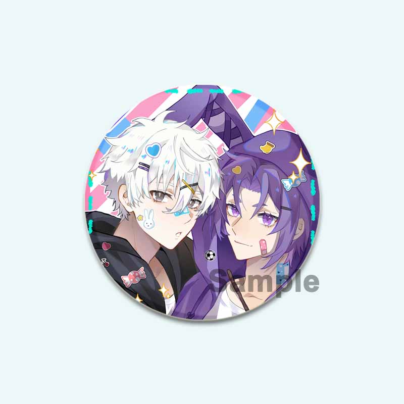 32/44/58 мм синяя брошь с HD-принтом, значок в виде аниме-фигурки из мультфильма Hyoma Chigirl Seishiro Nagi, круглые броши-булавки на лацкан, ювелирные изделия в подарок