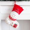 New Large Christmas Stocking Red White Knitted Fireplace Decor Socks Home Decoration Candy Holder Xmas Gift Bags