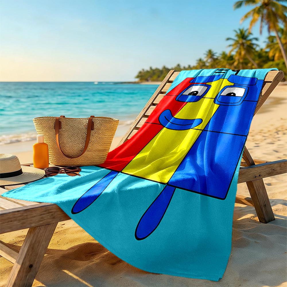 Numberblocks Beach Towel Super Soft Microfiber Quickdry Fabric Comfortable Lightweight Perfect for Traveling Yoga Camping and Swimming