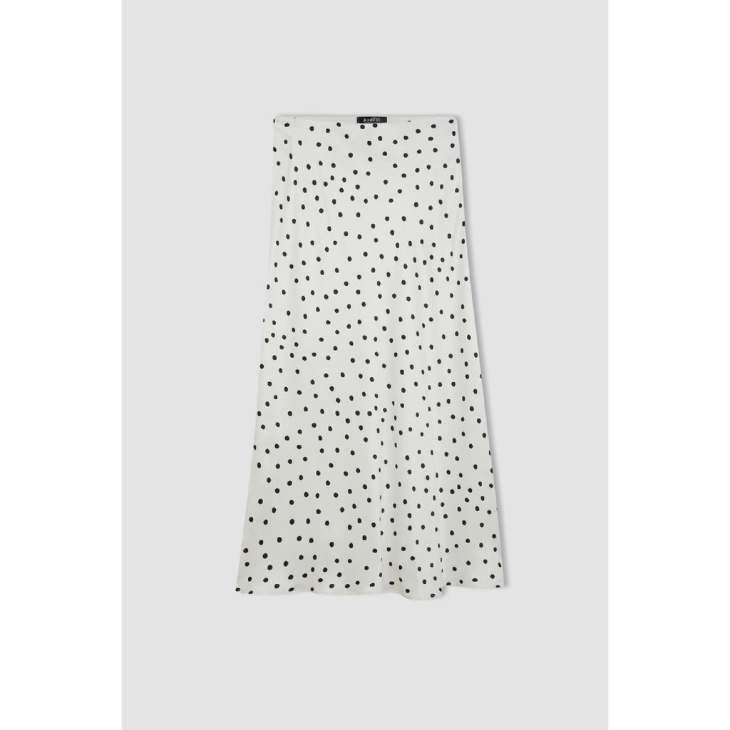 A-line High Waist Leopard Patterned Long/maxi Length 100% Satin Skirt D3905axns