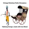 Handcrafted Iron Rickshaw Showpiece - Vintage Tabletop Rajasthani Hand Painted Decor for Home and Office, 12 Inchesc