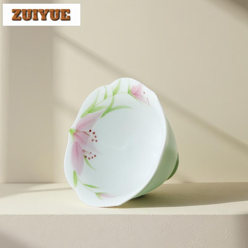 2pc/lot Hand-painted Wild Lily Teacup Retro Tea Bowl Sample Tea Cup Tea-tasting Personal Cup Jianzhan Master Cups Tea Items 85ml