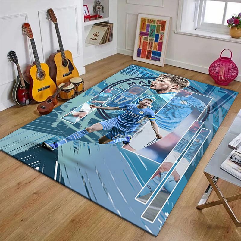 Kevin De Bruyne Polyester Carpet, Soft Indoor Mat for Office Chair, Living Room, Computer Desk - Decorative Home Office Rug Design