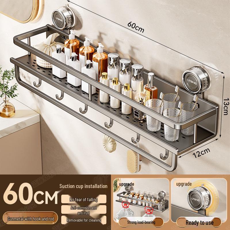 Настенная алюминиевая полка для полотенец и ванной комнаты на присосках