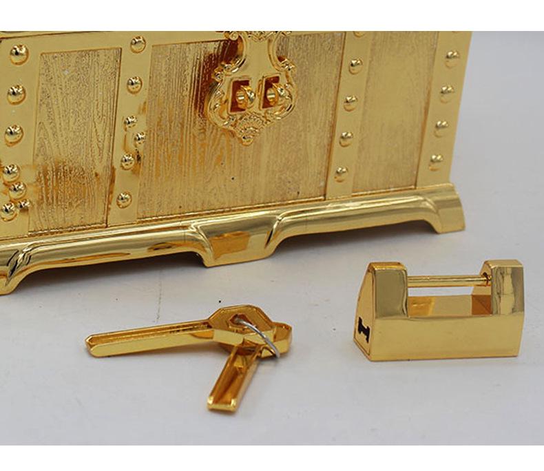 Korean Retro Pirate Treasure Chest Jewelry Box - Metal Craft Home Decor & Wedding Gift