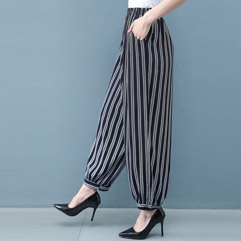 Women's Summer Lantern Pants Middle-aged and Elderly Casual Pants Square Dance Vacation Style Floral Pants In Various Colors