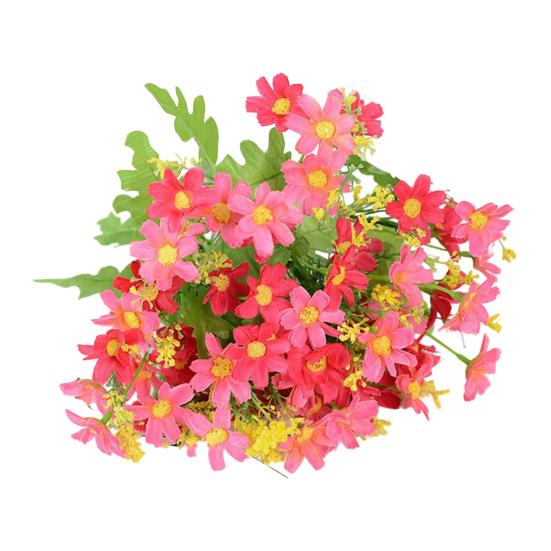 28 Головок Искусственных Цветов для Улицы, УФ-Стойкие, Искусственный Шелк, Полевые Цветы со Стеблем, Поддельный Цветочный Ансамбль для Горшка, Подвесной Кашпо, Веранда, Патио