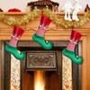 Hanging Elf Christmas Stocking Gift Bag Striped Christmas Stocking Ornaments  Kids