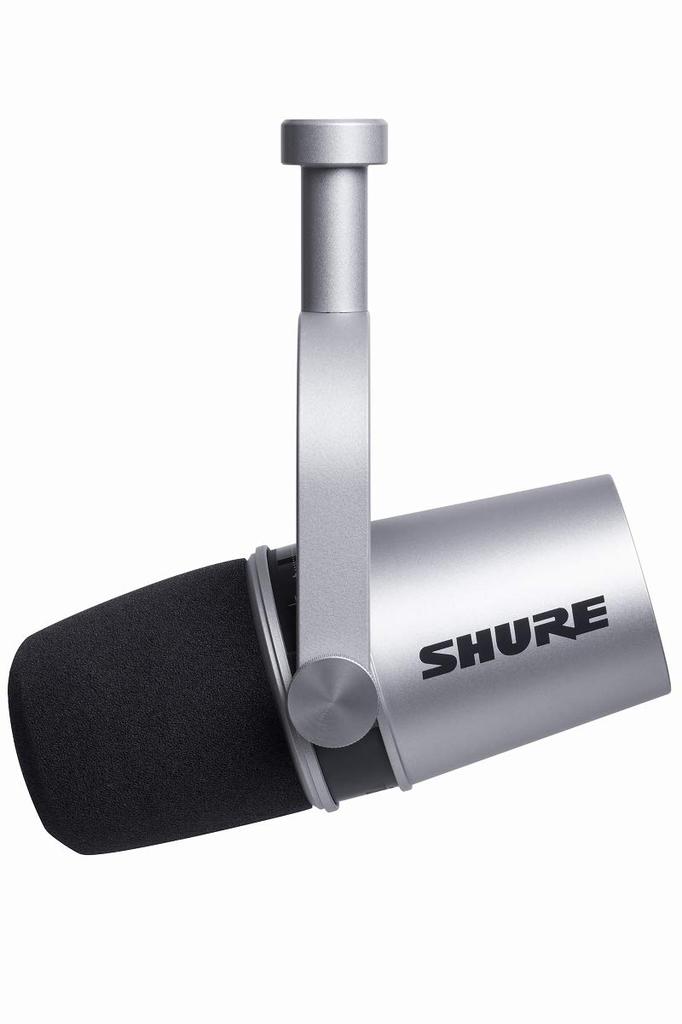 SHURE MV7 Podcast Microphone Dynamic Microphone Cardioid Unidirectional USB XLR Wired Noise Removal Distribution Streaming YouTube Recording Live Game