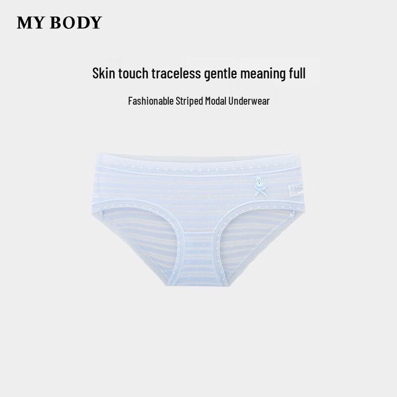 Mybody Women's Striped Modal Mid-Low Waist Boy Shorts