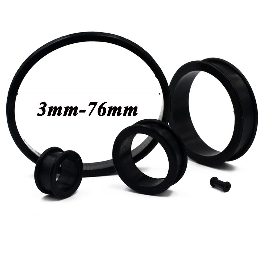 2pcs Supersize Flexible Silicone Double Flared Ear Tunnel Plug Ear Piercing Flesh Tunnel Ear Gauge Expander Stretchers Piercing
