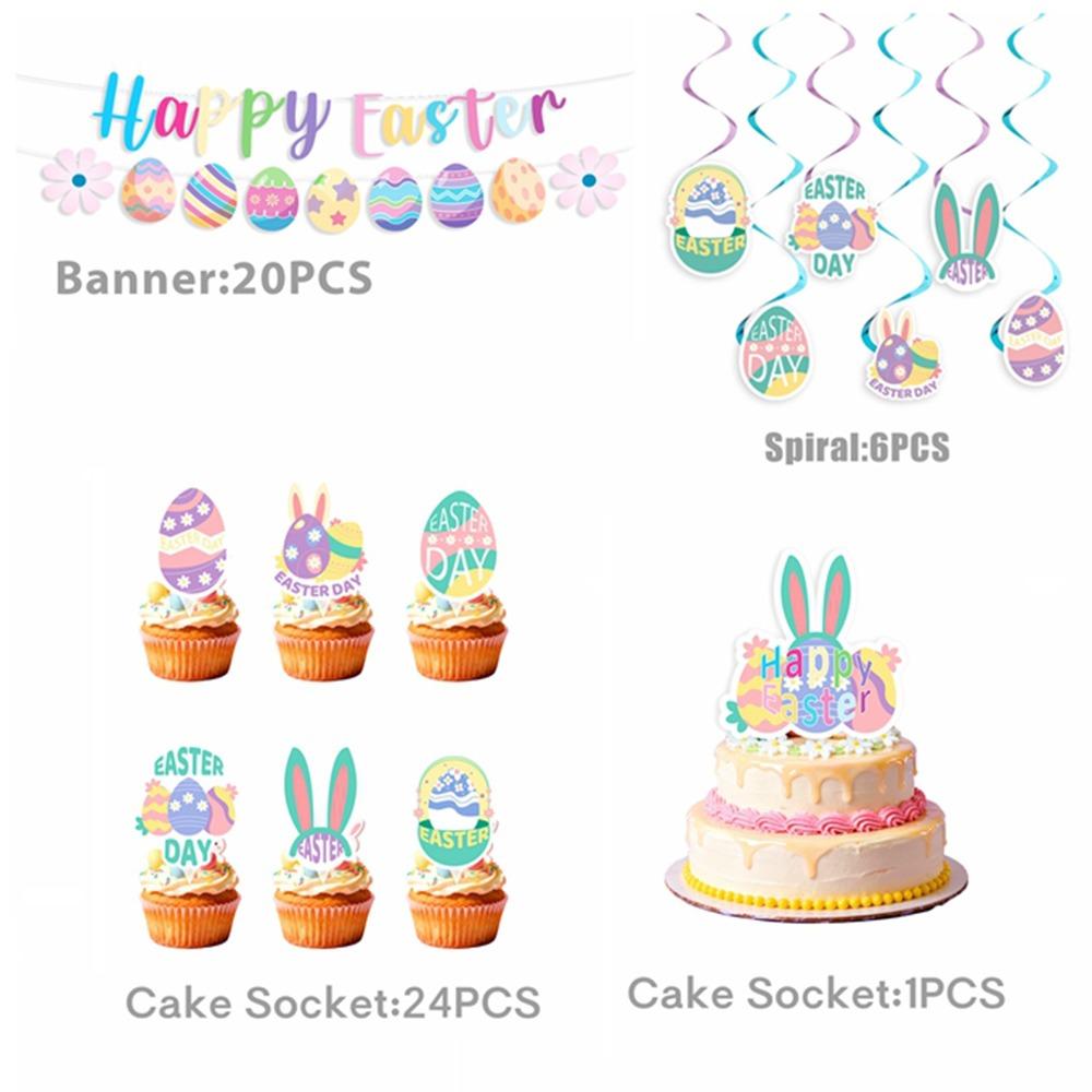Creative Easter Party Decorations Rabbit Spiral Hanger Happy Easter Decor Cute DIY Easter Theme Decor Birthday Party