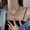 Original~ Light Luxury Liquid Opal Stone Spice Girl Necklace Female Hip Hop Neck Chain Premium Design Niche Clavicle Chain