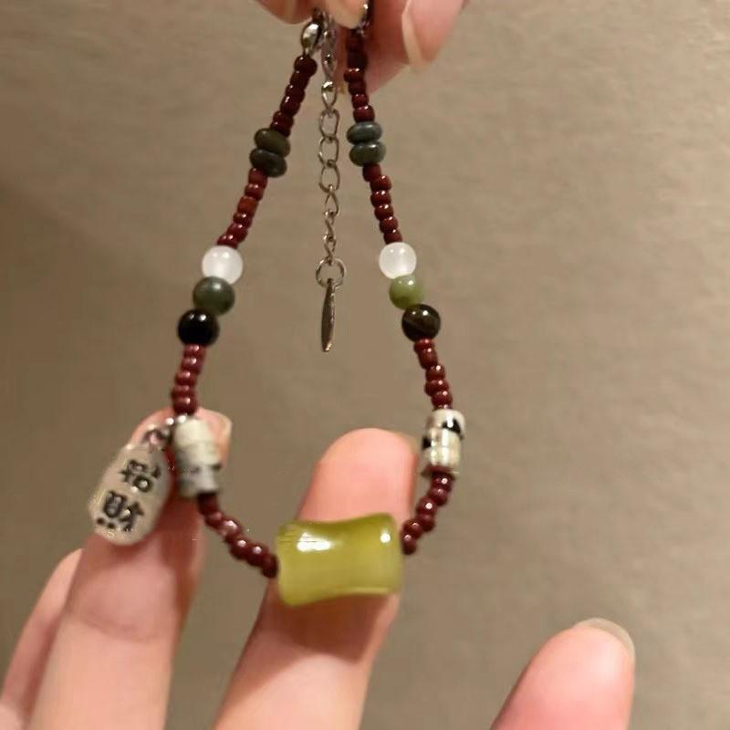 Модный стеклянный браслет с бусинами для женщин, уникальный дизайн лета 2024 года