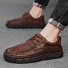 Fashion Handmade Men's Work Shoes Luxury Brand Leather Outdoor Casual Shoes for Men Dress Shoes High Quality Comfy Thick Bottom Shoes