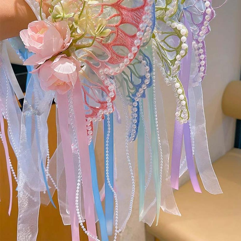 Mesh Big Butterfly Wing Hairpins Sweet Elf Ear Headband Lovely Flower Headband Kids Gift