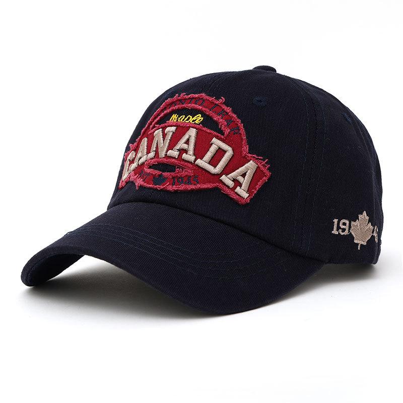Классическая вышитая бейсболка-тракер, регулируемая папина шляпа с канадской вышивкой, повседневный стиль, мягкая ткань средней плотности