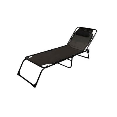 Складной шезлонг алюминиевый черный | Садовый шезлонг для улицы 190 x 27 x 58 см | Складные шезлонги для улицы - Marbueno