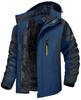 TACVASEN Ski Cold Weather Waterproof Winter Stain Cowboy Size 3XL Jacket, Protection, Warmth, Resistant, Multifunctional, Fleece-Lined, Thick, Blue,