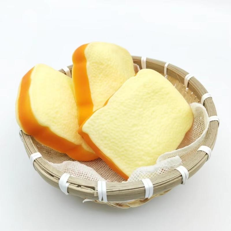 Simulated Toast Squeeze Stress Ball Non-Bounce Finger Suction Food Shaped Fidget Toy for Adult Office Stress Relief 1Pcs