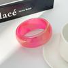 Transparent Colorful Resin Bangles Punk Hip Hop Chunky Bangles Laser Bracelets  Women Jewelry