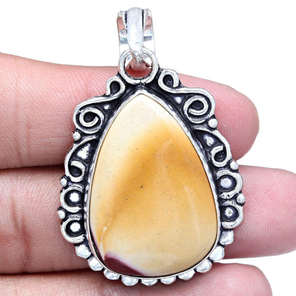 Pendant Wild Horse Jasper Gemstone Handmade Mother Day Silver Jewelry 2"