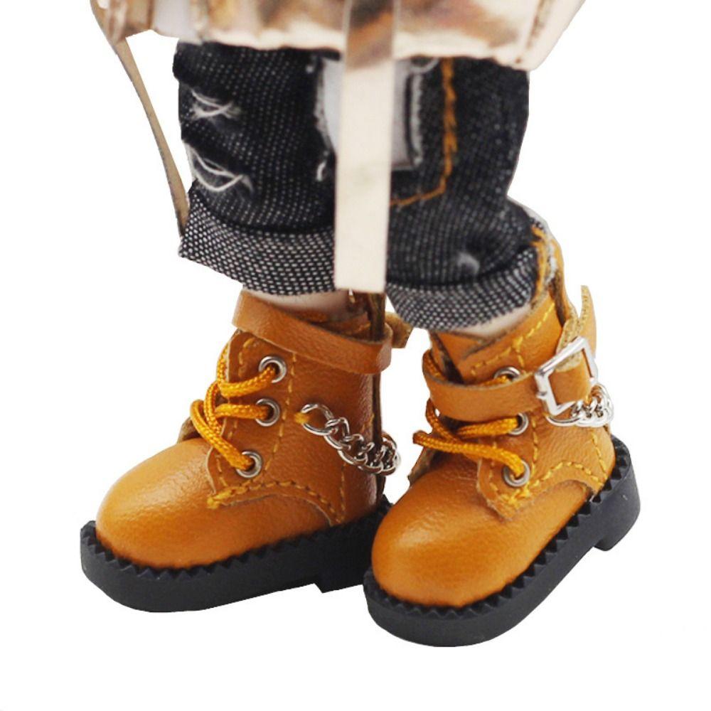 1 пара кукольной обуви из ПУ кожи OB11, мини-кукольная обувь BJD 1/12, милая кукольная обувь на цепочке BJD, Молли