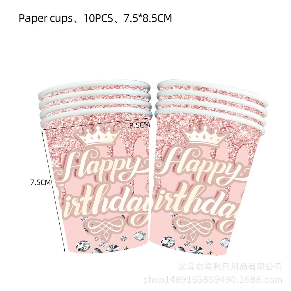 Принадлежности для дня рождения в бриллиантовой тематике Украшения для дня рождения Фиолетовый Розовый Голубой Тиффани Украшенные шары Бумажные тарелки Столовые приборы