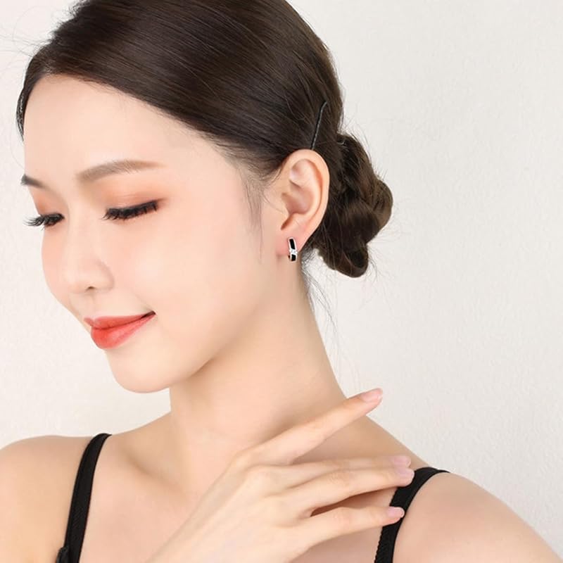 Ostory Earrings Ladies South Korea Simple Hoop Earrings Stylish Ring Earrings for Both Ears Fashion Jewelry Birthday Anniversary Christmas Present