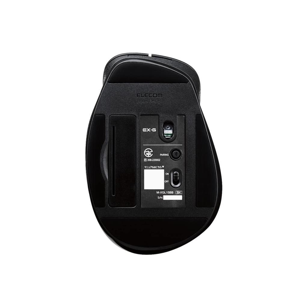 Elecom Беспроводная мышь Bluetooth Grip 5 кнопок L размера черного цвета EX-G Multi-Pairing M-XGL15BBBK