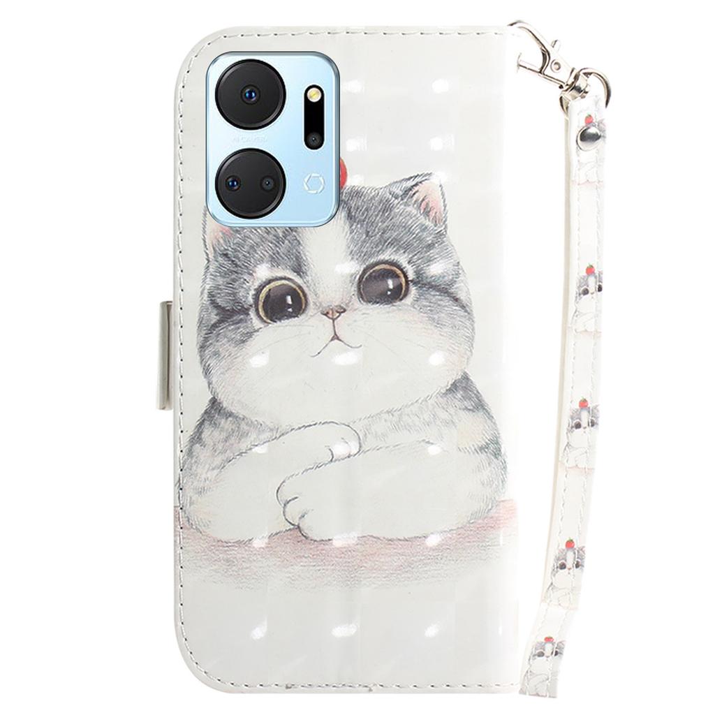 Чехол из искусственной кожи для Honor X7a 5G Защитный чехол Чехол-кошелек для телефона с ремешком