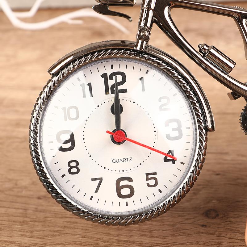 Home Garden Vintage Arabic Numeral Bicycle Shape Creative Table Alarm Clock