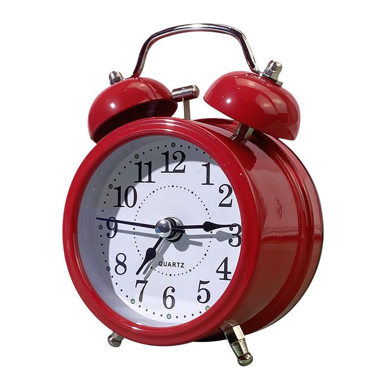 Super Loud Student Cartoon Sweeping Seconds Alarm Clock Head of Bed Silent Alarm Clock Luminous Male and Female Student Small Alarm Clock Home Use