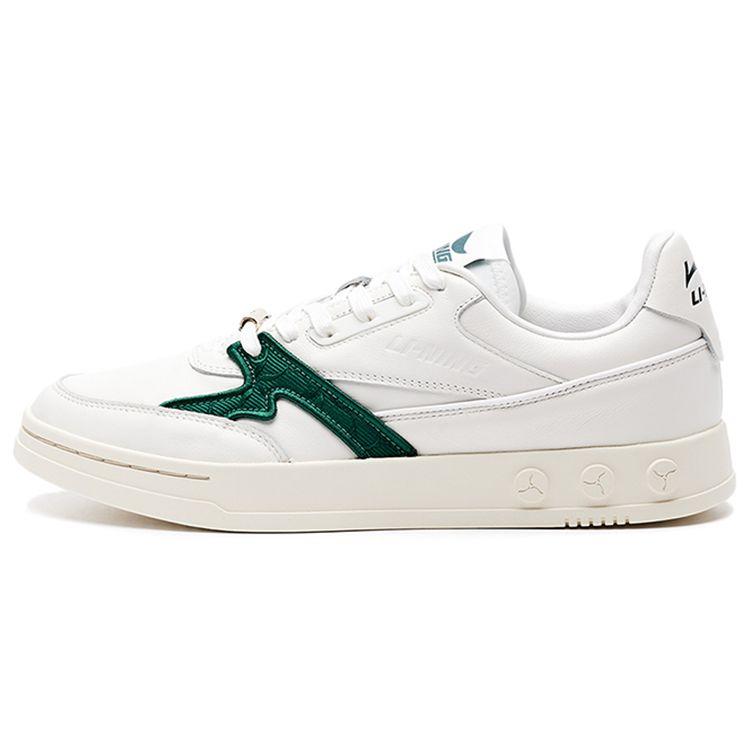 Li-Ning 1990 001 Comfortable Casual Non-Slip Wear-Resistant Lightweight Low-Top Skate Shoes Men Sneaker White Green ALFR099-2