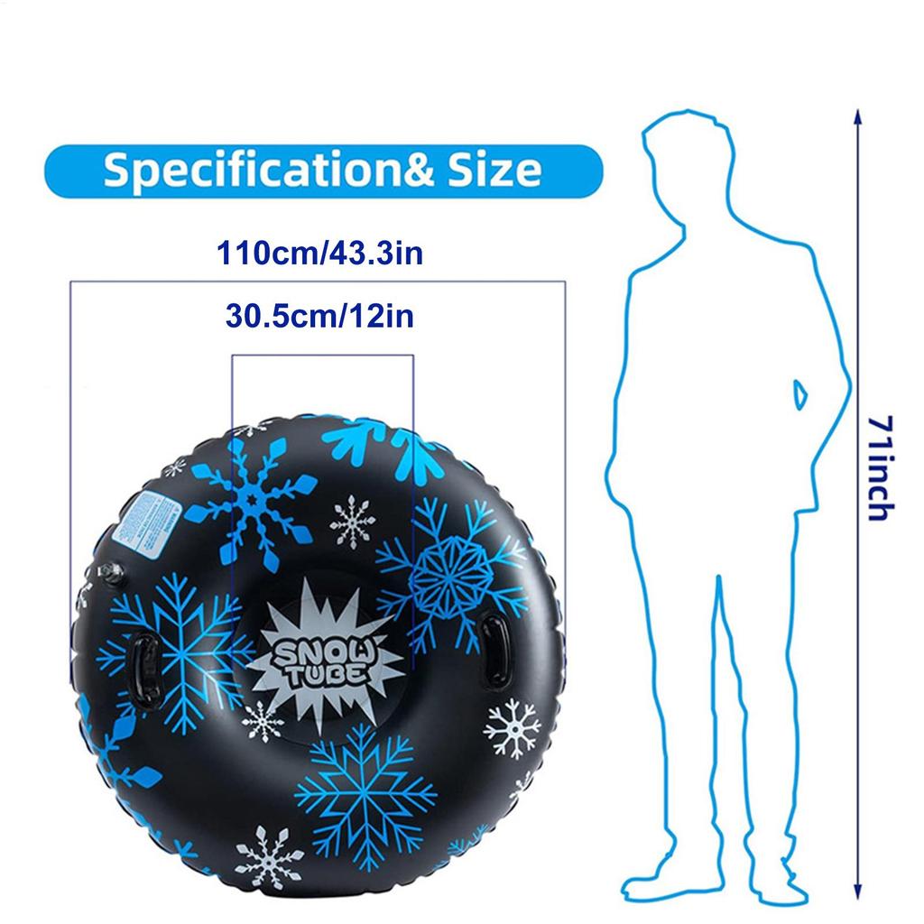 Inflatable Snow Tubes for Sledding Winter Sports Sled with Handles Fast Inflation Deflation Kids Adults Mountain Resort Holiday