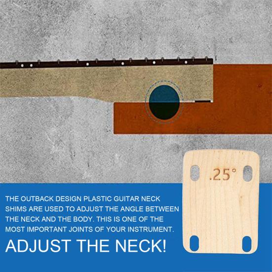 3Pcs Guitar Neck Shims Solid Wood Neck Plate for Bolt-On Neck Attachment 0.25/0.5/1 Degree Guitar Neck Plate Tool for Guitar Bass Neck Repairment