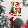 Cute Reindeer & Christmas Tree Wall Sticker for Home Decor - Festive Living Room & Entryway Decoration