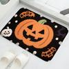 Monster Face Pumpkin Pattern Bathroom Floor Mat, Bathtub Absorbent Foot Mat, Shower Room Small Carpet, Bathroom Door Mat