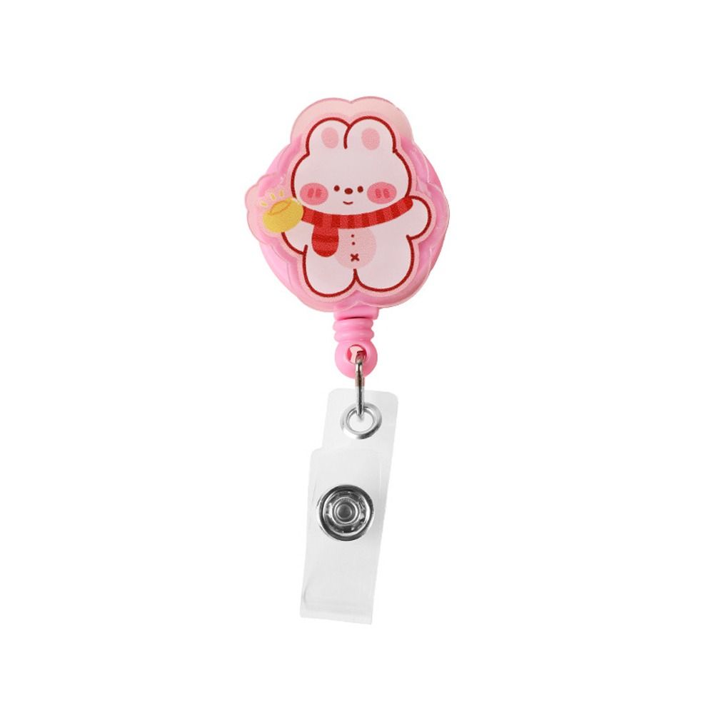 Easy To Pull Retractable Badge Reel Name Card ID Card Holder Girl Boy Badge Holder Clips Work Card
