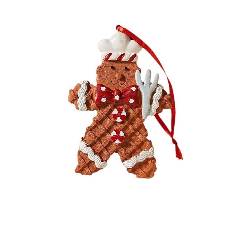 Christmas Tree Resin Hanging Ornaments Snowflake Gingerbread Reindeer Bear For Home Table Party Kids Festive Holiday Gift