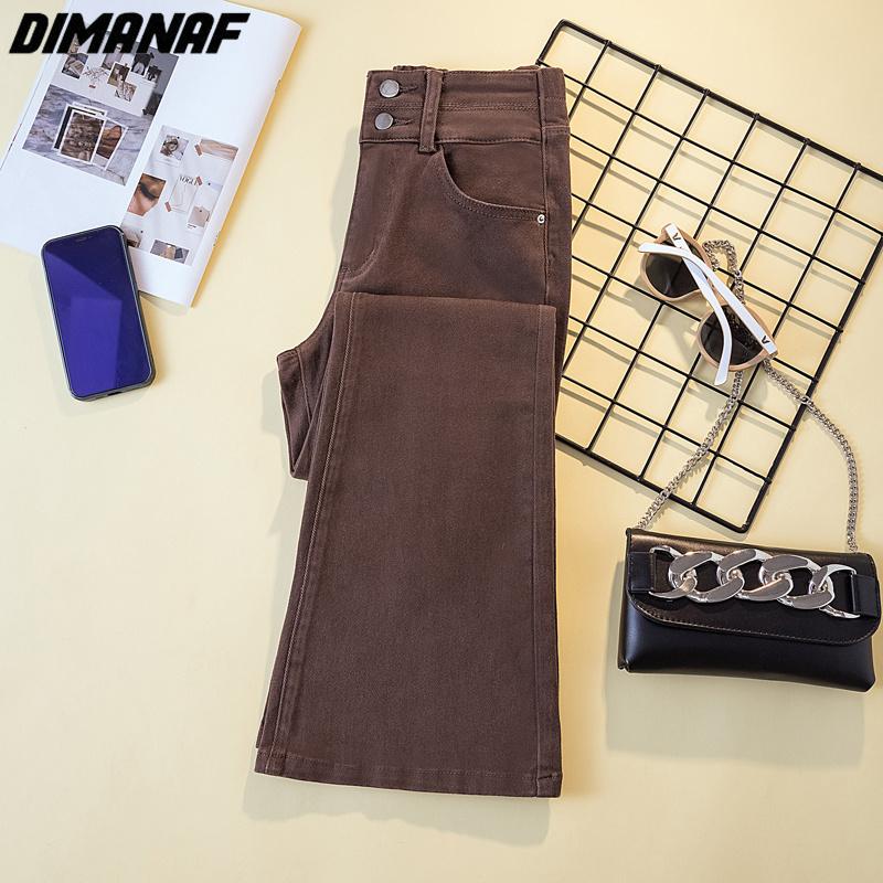 DIMANAF 2023 Большие размеры весенние брюки женские эластичные брюки свободные повседневные расклешенные женские шаровары брюки 4XL