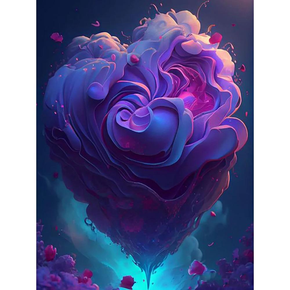 Алмазная картина, полная дрель, красивый цветок любви, круглая алмазная живопись, ручная работа, морской плюшевый мишка, сделай сам, алмазная мозаика, картина, украшение для дома