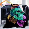 Rose Skull Blanket Bed Blanket Colored Skull Microfiber Blanket For for Children and Adults Throw Travel Adult Blanket