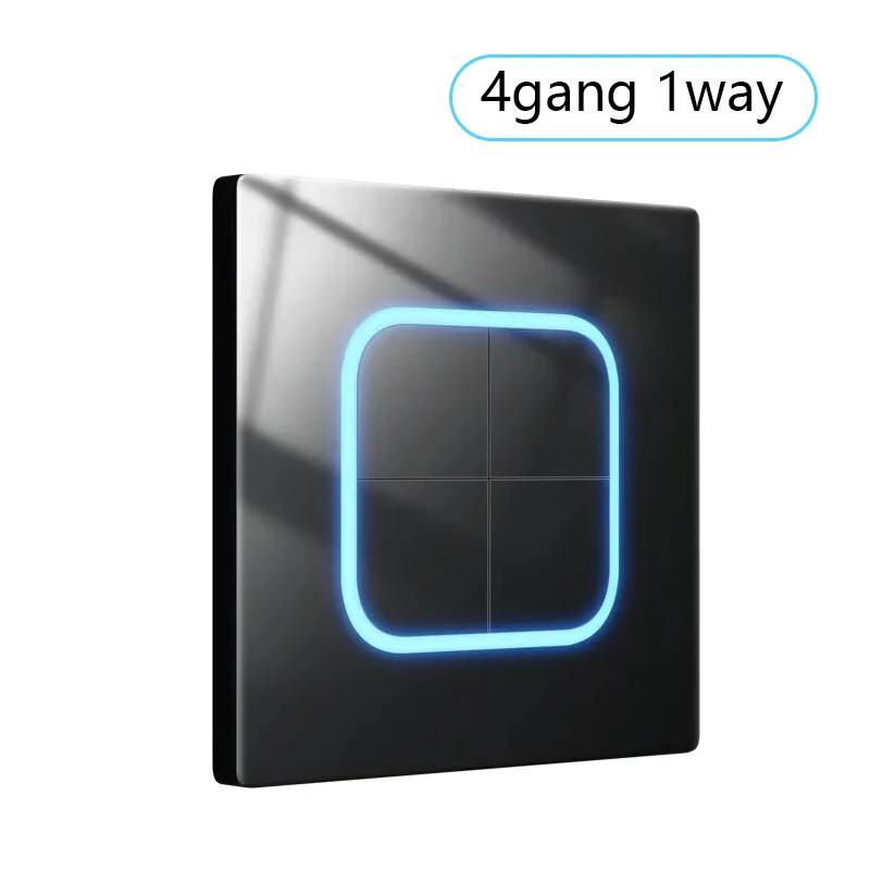 Панель из закаленного стекла 1 2 3 4-клавишный настенный выключатель света 1 2-позиционный международный универсальный светодиодный индикатор точка сброса питания ВКЛ ВЫКЛ