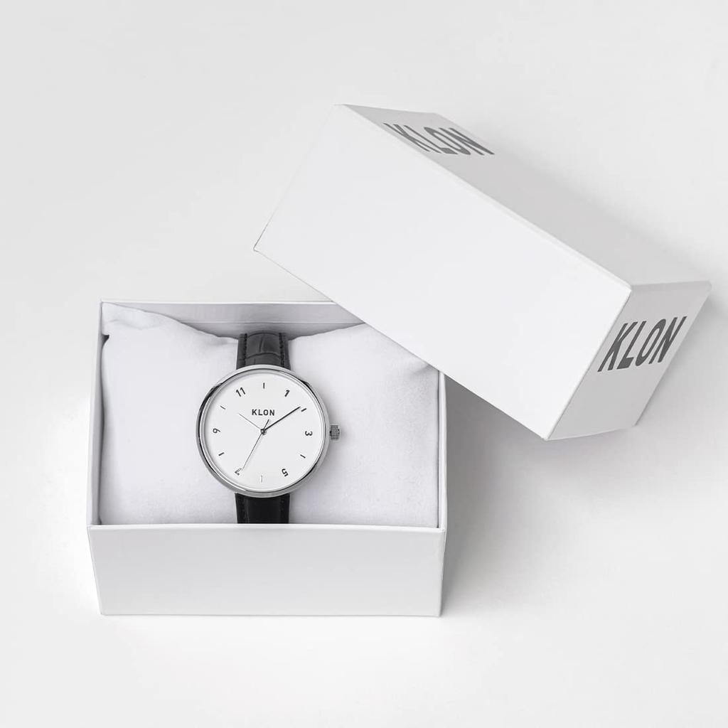 KLON PASS TIME ELFIN ODD 38mm Simple and Stylish for Men and Black Leather 38mm -CROCO- Wristwatch, Women, Croco-Embossed Watch,