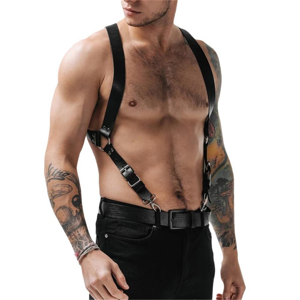 Gothic Waist Belt for Men Body Corset Harness Strap for Cosplay Party Night Club Waist Belt for Costume Female Accessory