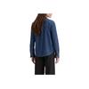 Levis Solid Color Button Square Neck Denim Long Sleeve Shirt Women Shirts Blue 16786-0016
