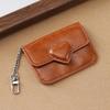 Women's Lightweight PU Leather Heart Shaped Card Holder Multi-Card Anti-Magnetic Wallet Small Travel Cash Coin Bag